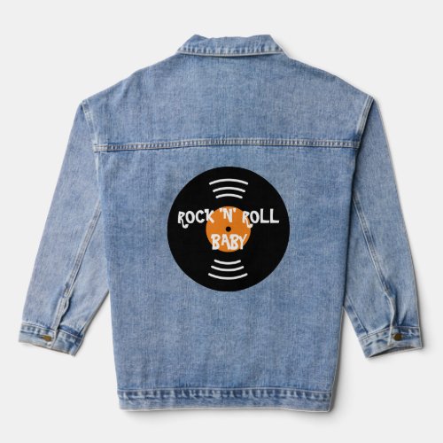 Rock n Roll vinyl record custom denim jeans jacket