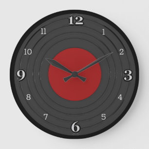 Rock N Roll Vinyl Record Large Clock