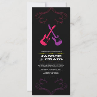 Rock 'n' Roll Wedding Guitars (Multicolor) Invitation