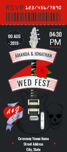 Rock And Roll Wedding Invitations Zazzle Rock N Roll Wedding Ticket Custom Invitation
