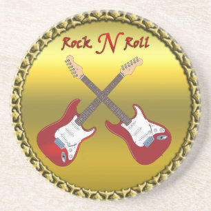 Rock N roll with electric guitars Drink Coaster