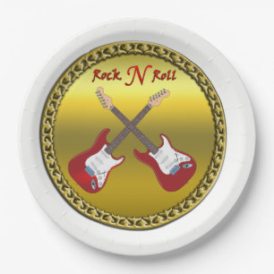 Rock N roll with electric guitars Paper Plates