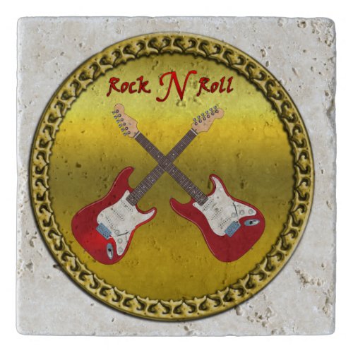 Rock N roll with electric guitars Trivet