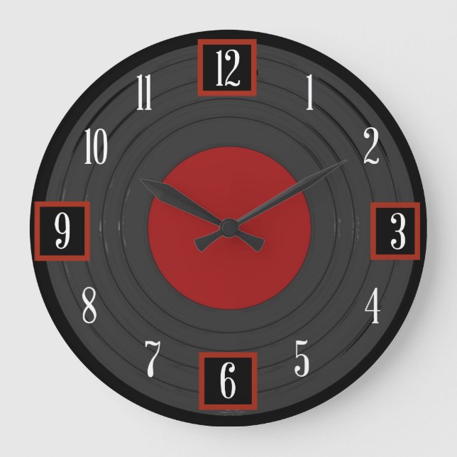 Rock N Roll with Numerals Large Clock (Front)