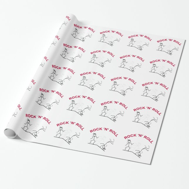 Rock 'N' Roll Wrapping Paper (Unrolled)