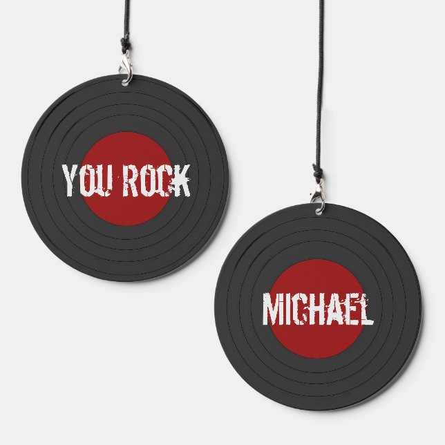Rock N Roll YOU ROCK Personalized Wind Chime (Front & Back)