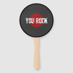 Rock N Roll YOU ROCK Round  Hand Fan
