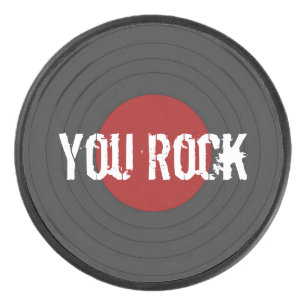 Rock N Roll YOU ROCK Vinyl Record Hockey Puck