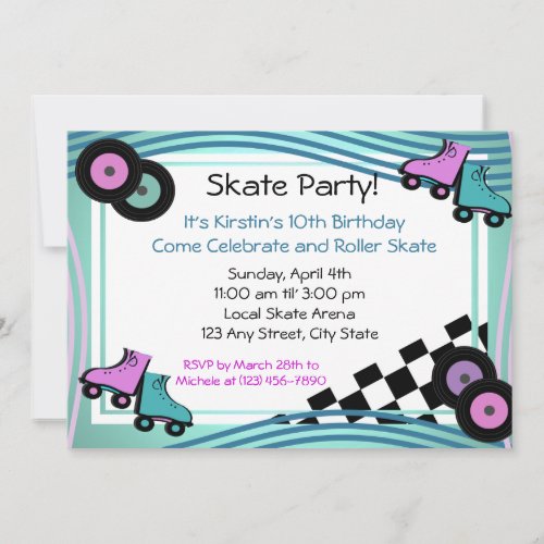 Rock N Roller Skate Invitation