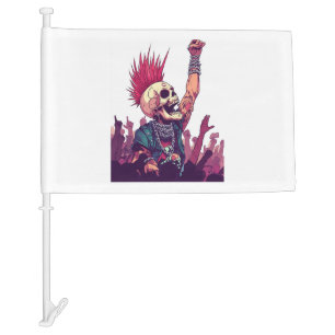 Rock N� Skull � Funny Punk Skeleton Concert Car Flag