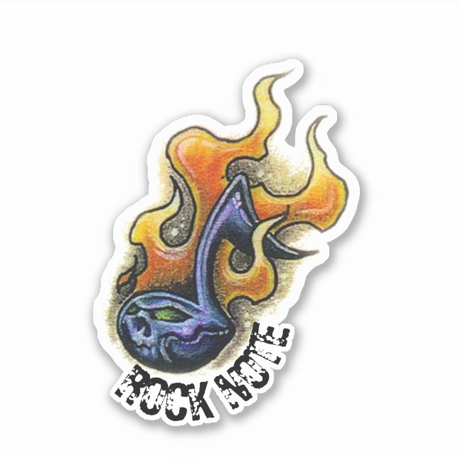 Rock note drawing sticker (Front)