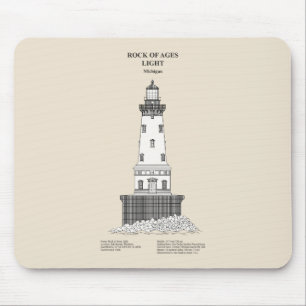 Rock of Ages Lighthouse - Michigan - SBD Mouse Pad