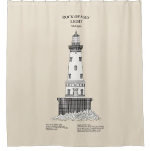 Rock of Ages Lighthouse - Michigan - SBD Shower Curtain
