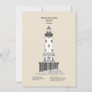Rock of Ages Lighthouse - Michigan - SBD Thank You Card