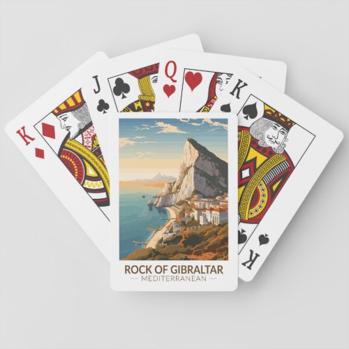 Rock of Gibraltar Travel Art Vintage Poker Cards