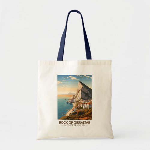 Rock of Gibraltar Travel Art Vintage Tote Bag