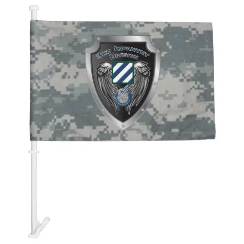 Rock of the Marne 3rd Infantry Division Car Flag