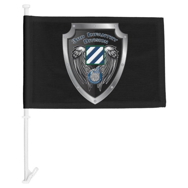 “Rock of the Marne” 3rd Infantry Division Car Flag (Front)
