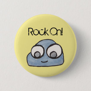 Rock On! Baby Rock Illustration Pinback Button