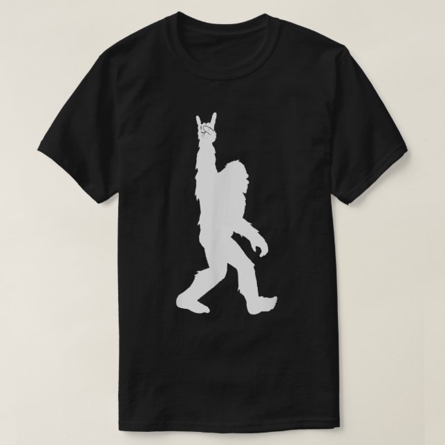 Rock On Bigfoot Silhouette T-Shirt (Design Front)