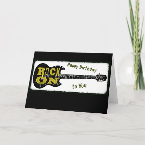 Rock On Birthday Card