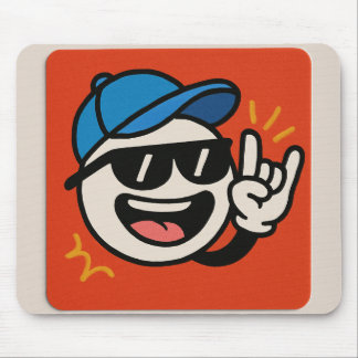 Rock on - Cartoon Sticker😎 Mouse Pad