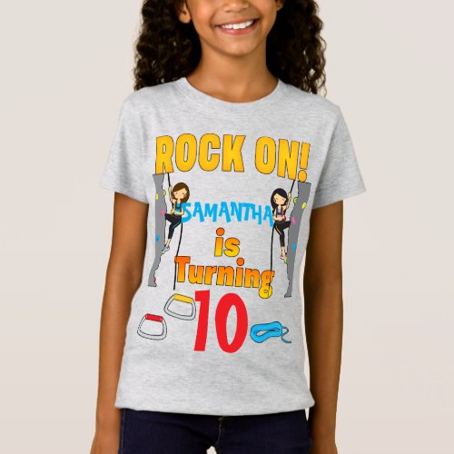 Rock On Climbing Birthday Party Custom T_Shirt