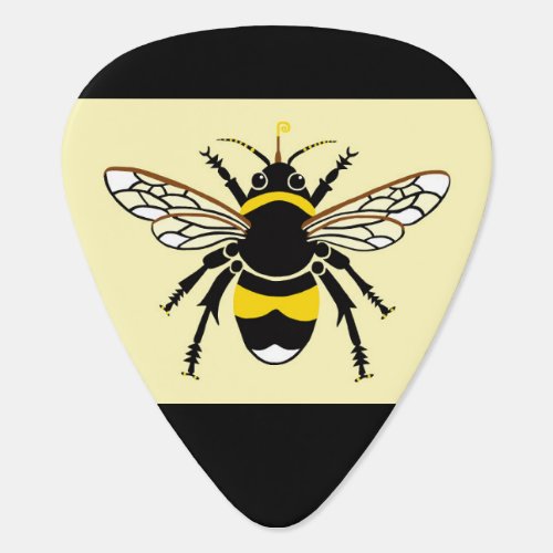 Rock on Cool BEE _ Wildlife _ Yellow  black Guitar Pick