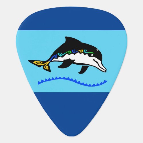 Rock on  Cool DOLPHIN  _ Wildlife _ Ocean blue Guitar Pick