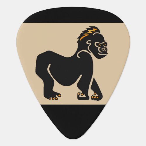 Rock on Cool GORILLA _ Ape _ Primate _ Black Guitar Pick