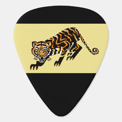 Rock on Cool TIGER _Endangered animal _ Black Guitar Pick