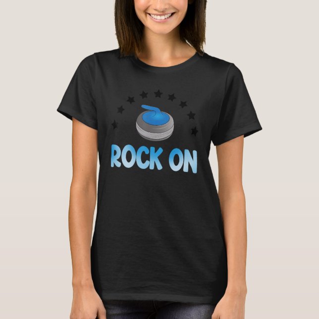 Rock On Curling  Women World's Greatest Curling Da T-Shirt (Front)