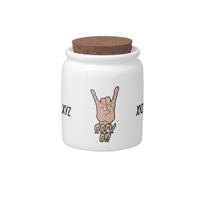 ROCK ON custom candy jar (Front)