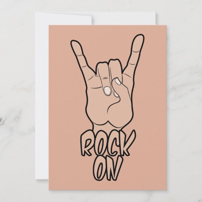 ROCK ON custom color invitations (Front)
