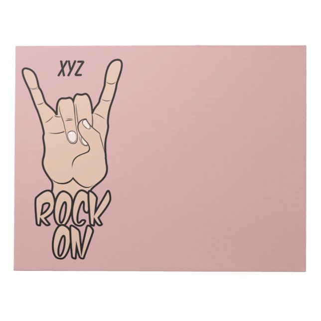ROCK ON custom color & monogram notepad (Front)