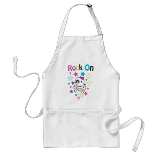 ROCK ON CUTE SKULLS AND BONES FOR GIRLS ADULT APRON
