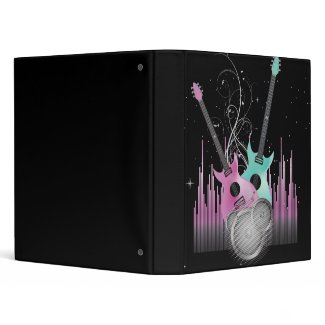 rock on electric guitars vector binder