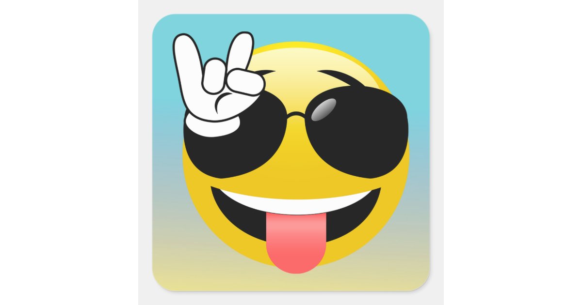 Rock On Emoji Ombre Stickers