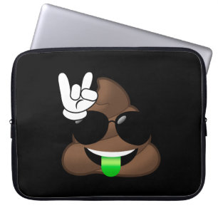 Rock On Emoji Poop Laptop Sleeve