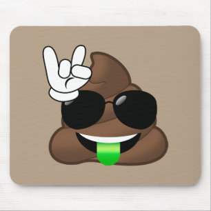 Rock On Emoji Poop Mouse Pad