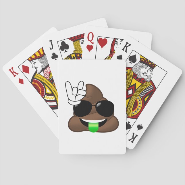 Rock On Emoji Poop Poker Cards (Back)