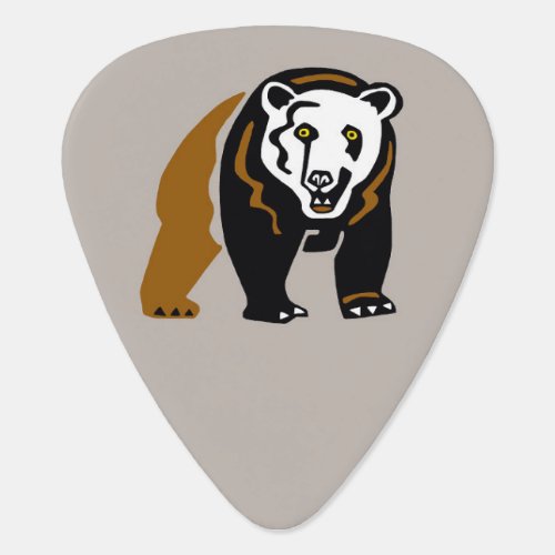 Rock on Endangered animal_ Cool_ GRIZZLY bear Guitar Pick