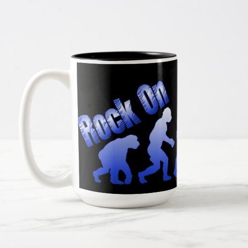 Rock On Evolution Of Rock Blue Logo Mug