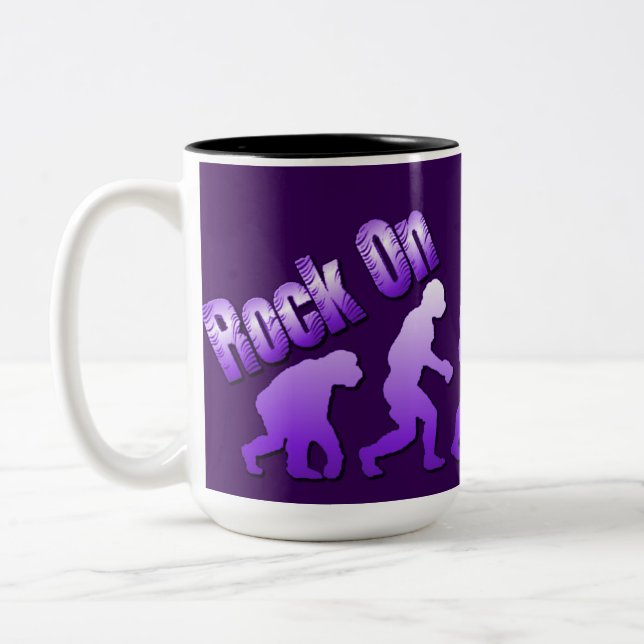 Rock On Evolution Of Rock Purple Logo Mug (Left)