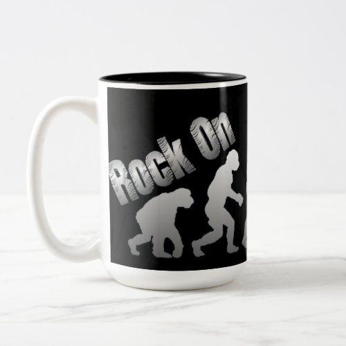 Rock On Evolution Of Rock Silver Logo Mug