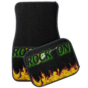 ROCK ON FLAMES CAR FLOOR MAT