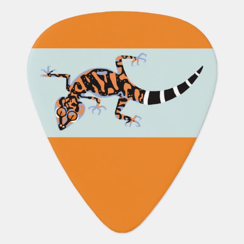Rock on GECKO_ Endangered animal _Orange Guitar Pick