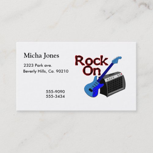 Rock On Guitar &amp; Amp Business Card Template