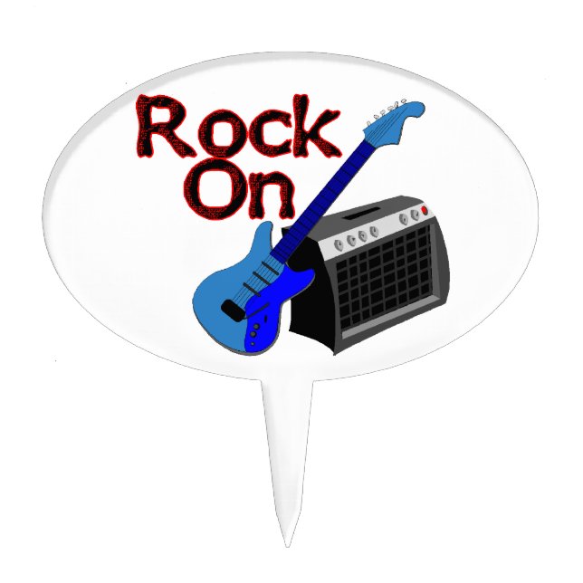 Rock On Guitar & Amp Cake Topper (Front)