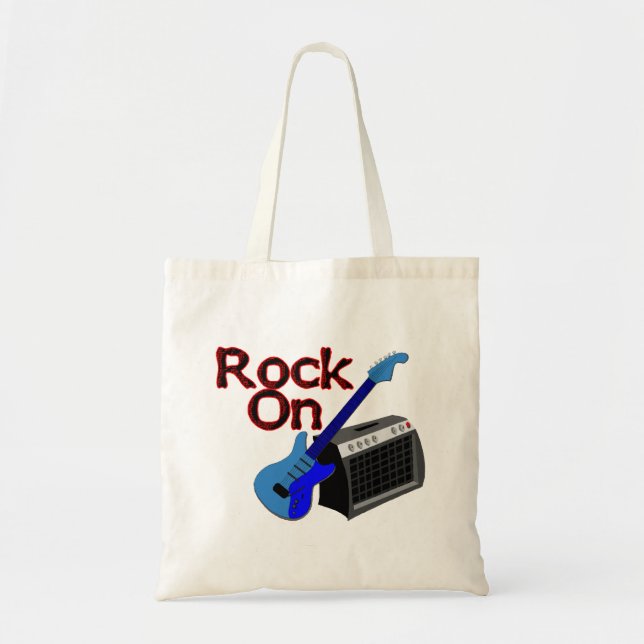 Rock On Guitar & Amp Tote Bag (Front)